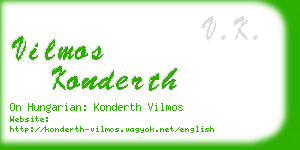 vilmos konderth business card